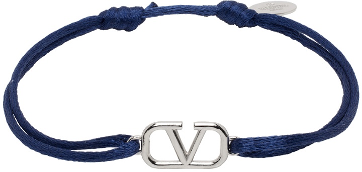 Photo: Valentino Garavani Navy VLogo Bracelet