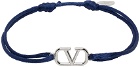 Valentino Garavani Navy VLogo Bracelet