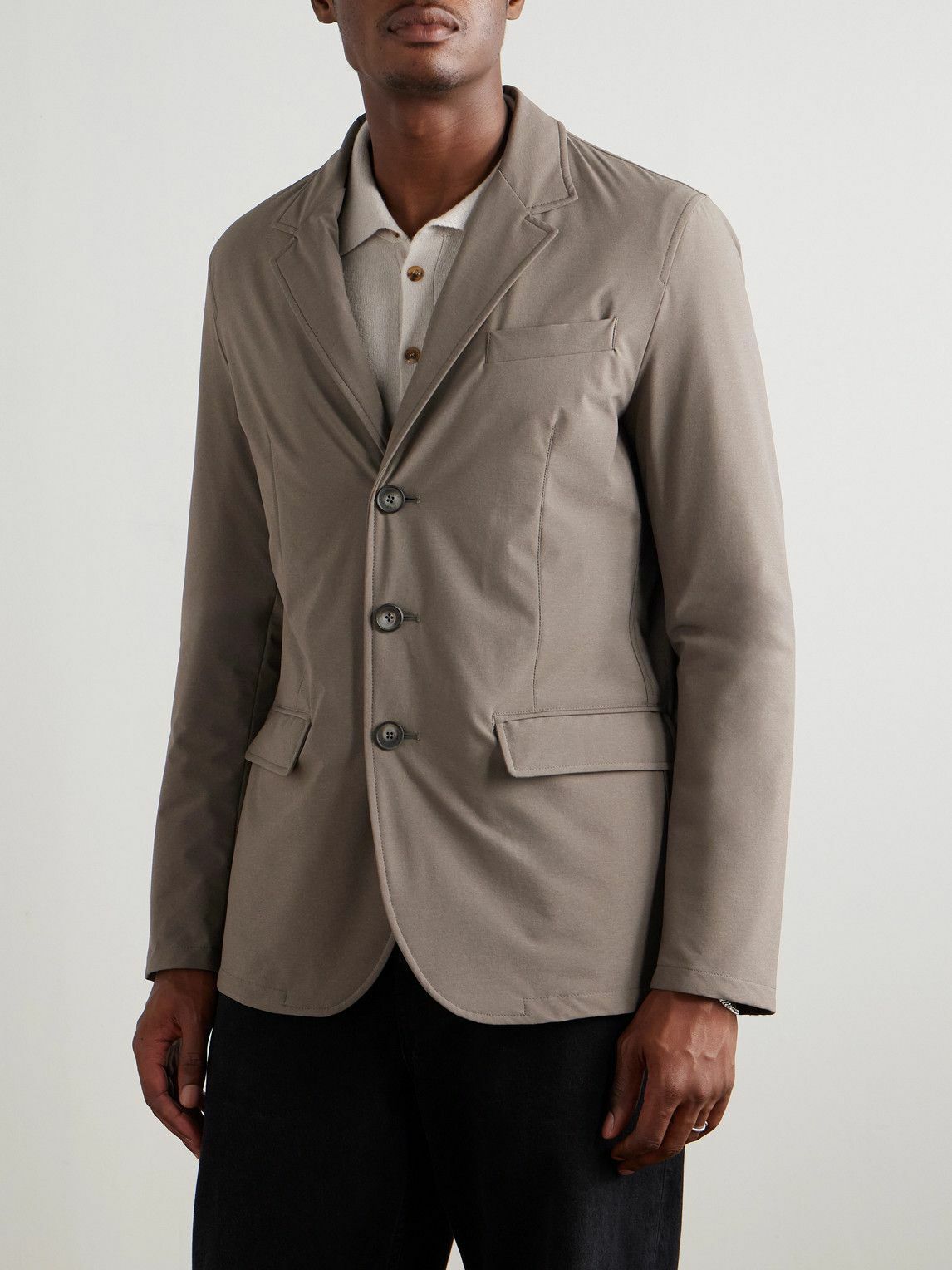 Herno - Convertible Padded Shell Hooded Blazer - Brown Herno