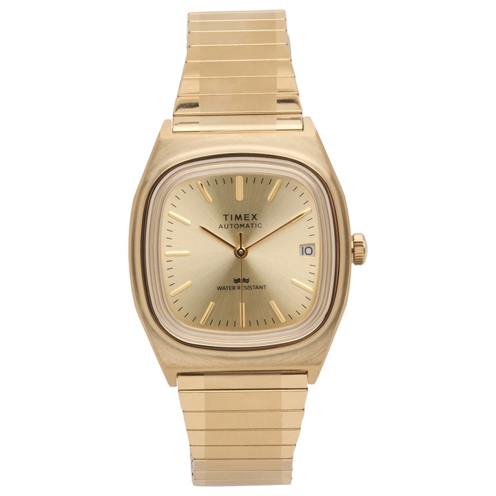 Photo: Timex Automatic 1983 E-line Reissue 34mm Watch in Gold 