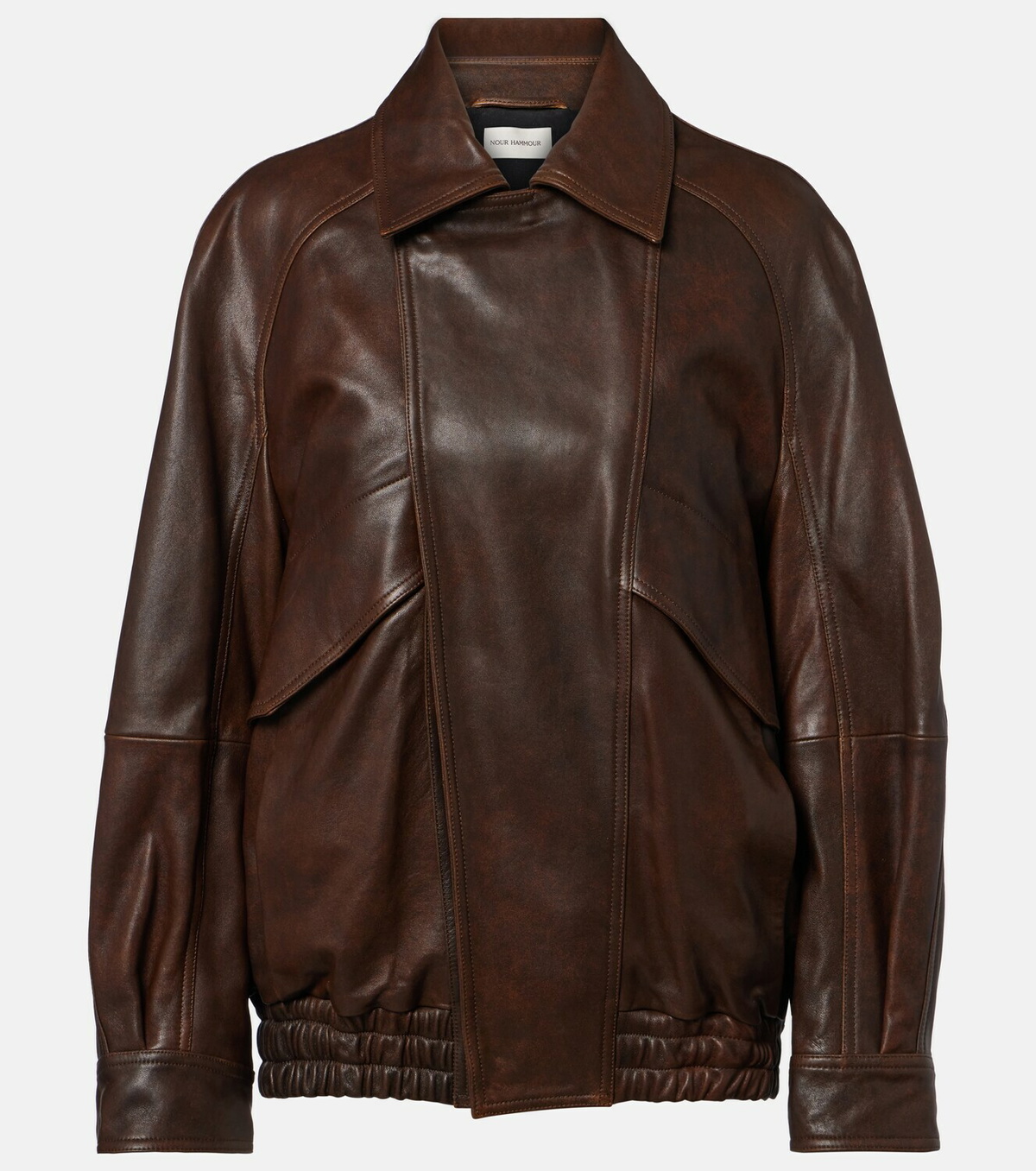 Nour Hammour Rafe leather bomber jacket