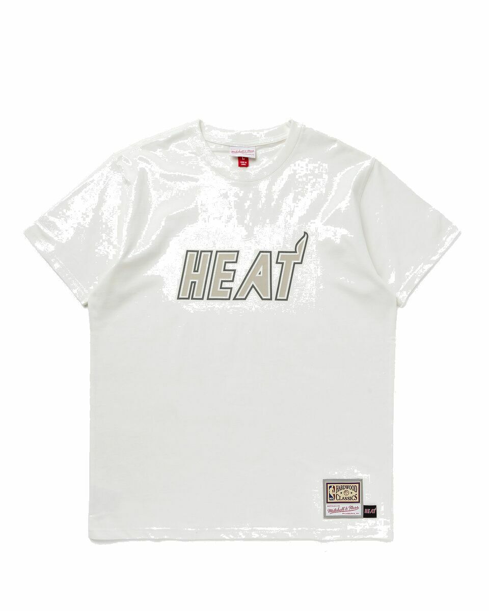 Photo: Mitchell & Ness Nba Cream Ss Tee Heat White - Mens - Shortsleeves