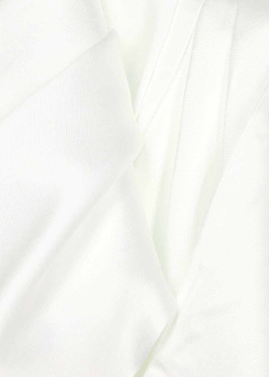 Solace London Raye Draped Satin and Crepe Gown Cream