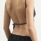 ST. Agni Women's Woven Leather Square Neck Top in Black