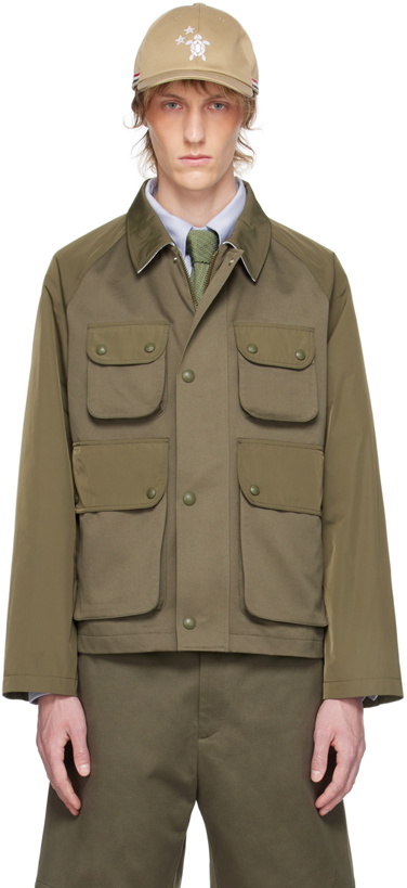 Photo: Thom Browne Khaki Cropped Relaxed Field Jacket