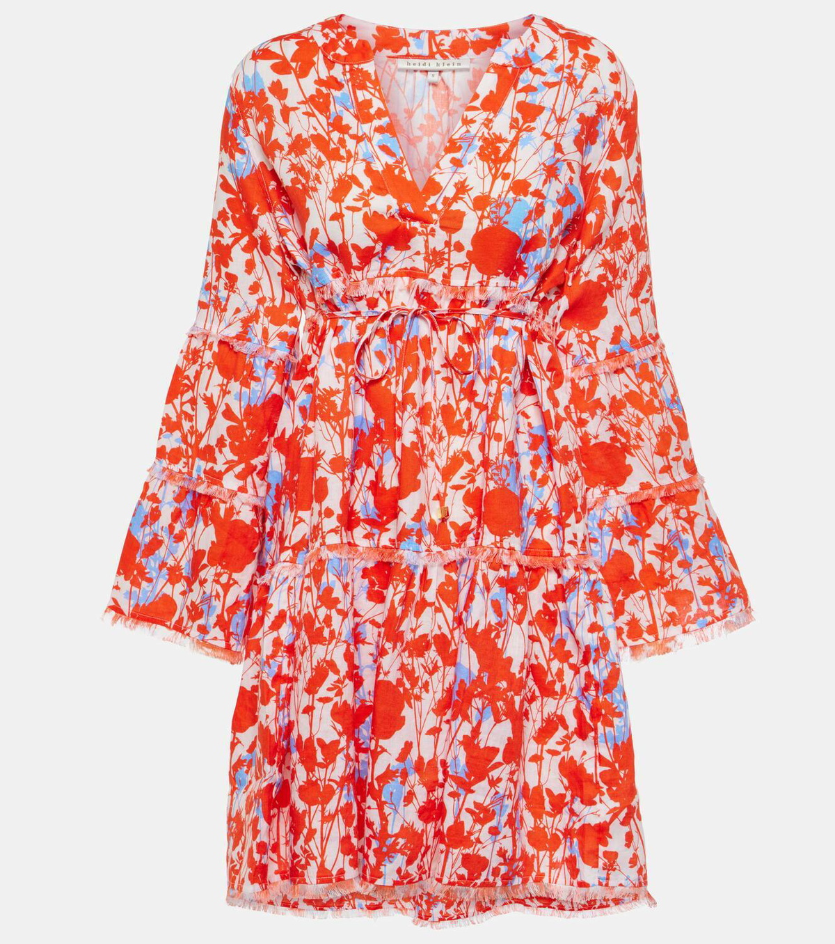 Heidi Klein Deia floral linen kaftan