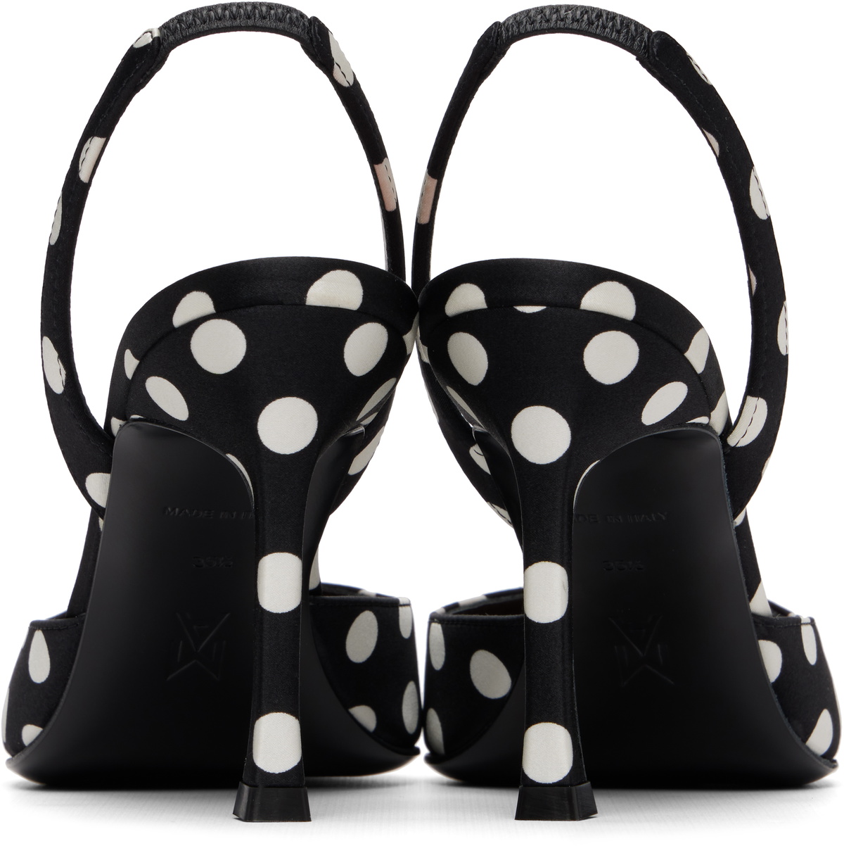 Amina Muaddi Black Camelia Sling 90 Heels