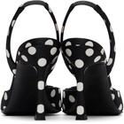 Amina Muaddi Black Camelia Sling 90 Heels