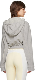 OPEN YY Gray Raglan Cropped Hoodie