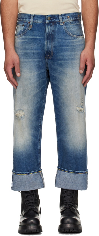 Photo: R13 Blue Cuffed X-Boyfriend Jeans