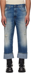 R13 Blue Cuffed X-Boyfriend Jeans