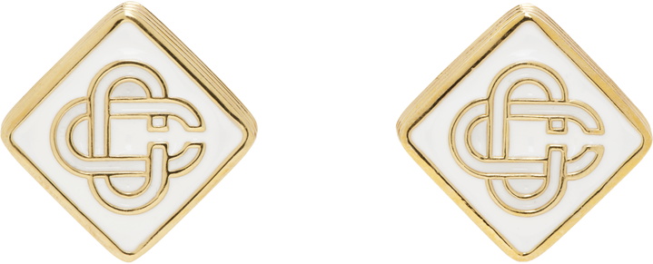 Photo: Casablanca Gold Monogram Logo Stud Earrings
