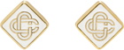 Casablanca Gold Monogram Logo Stud Earrings