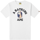 A Bathing Ape Men's Tie Dye College T-Shirt in White/Navy