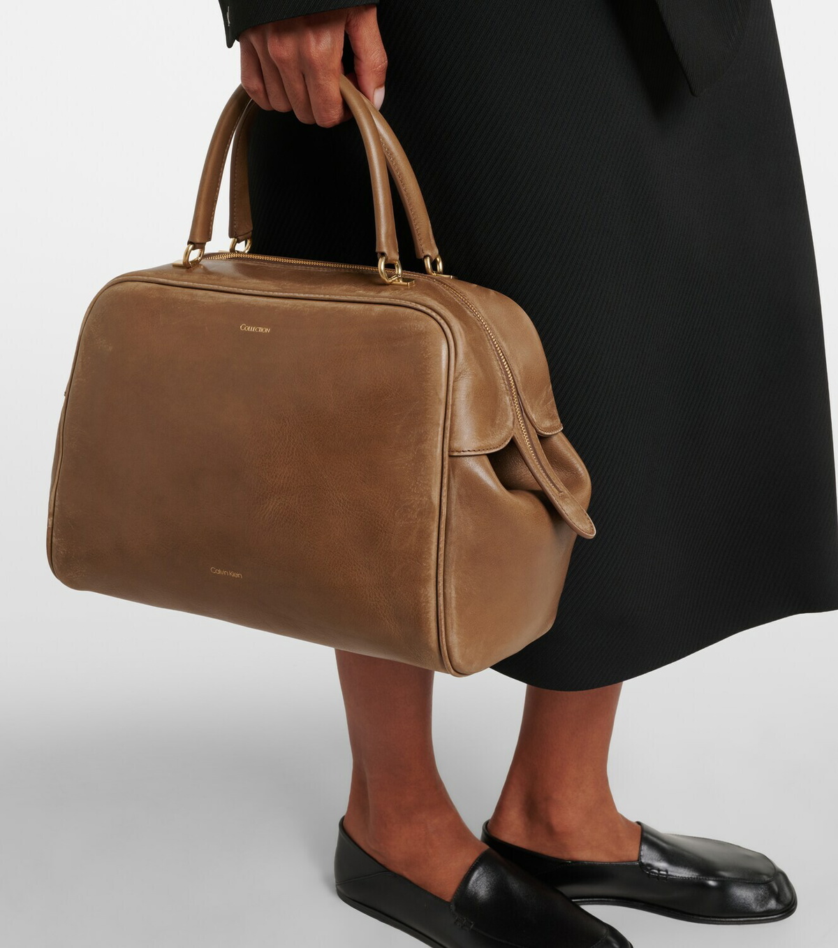 Calvin Klein Collection America Medium leather bowling bag
