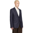 MM6 Maison Margiela Navy Raw Edges Wool Twill Blazer