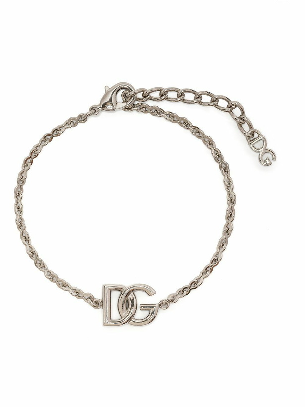 Photo: Dolce & Gabbana Silver-Tone Logo Chain Bracelet