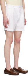 Ralph Lauren Purple Label White Pleated Shorts