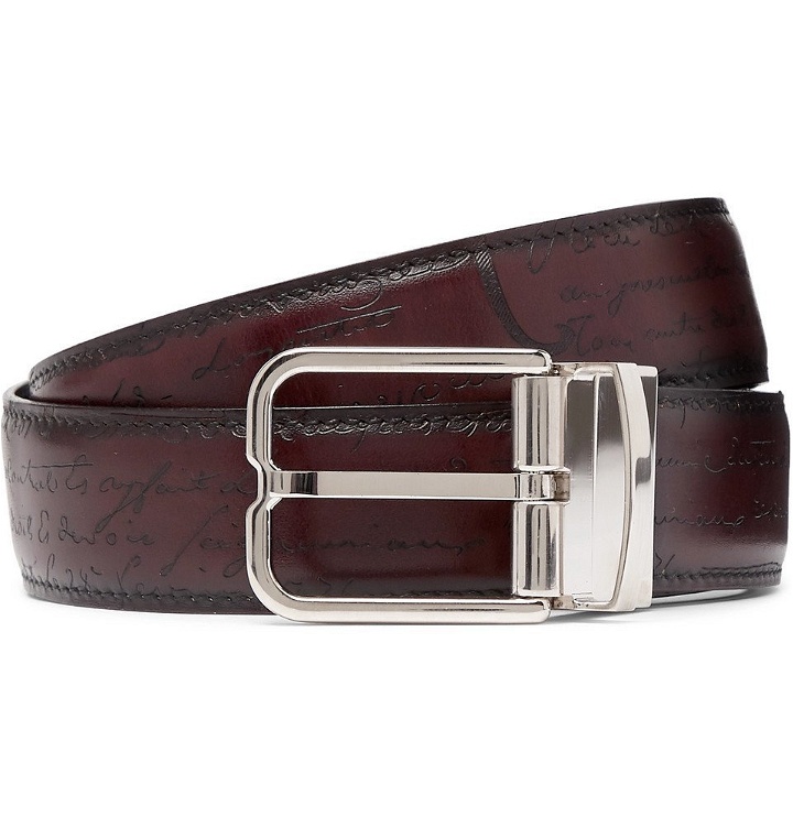 Photo: Berluti - 3.5cm Scritto Reversible Leather Belt - Men - Brown