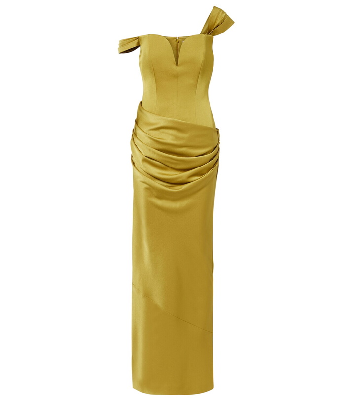 Photo: Alex Perry Draped one-shoulder satin crêpe gown