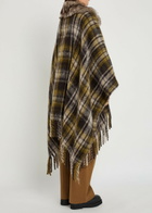 Moncler Plaid Brushed Wool-blend Cape - Brown - One Size