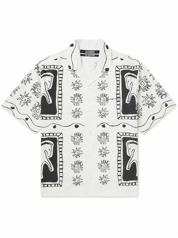 Photo: Jacquemus - Jean Camp-Collar Printed Cotton Shirt - White