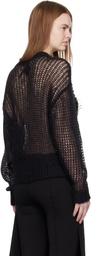 The Attico Black Light Mohair Feather Sweater