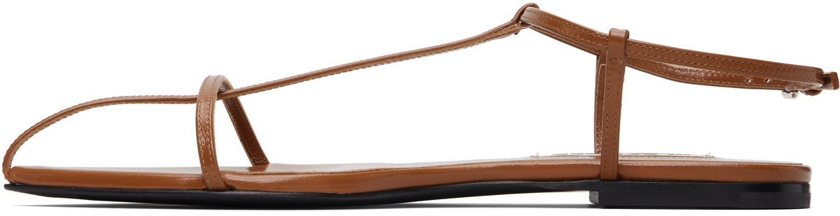 Jil Sander Brown Cage Flat Sandals
