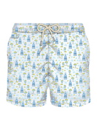 MC2 Saint Barth Man Light Fabric Swim Shorts With Gin Print | Gin Mare Special Edition