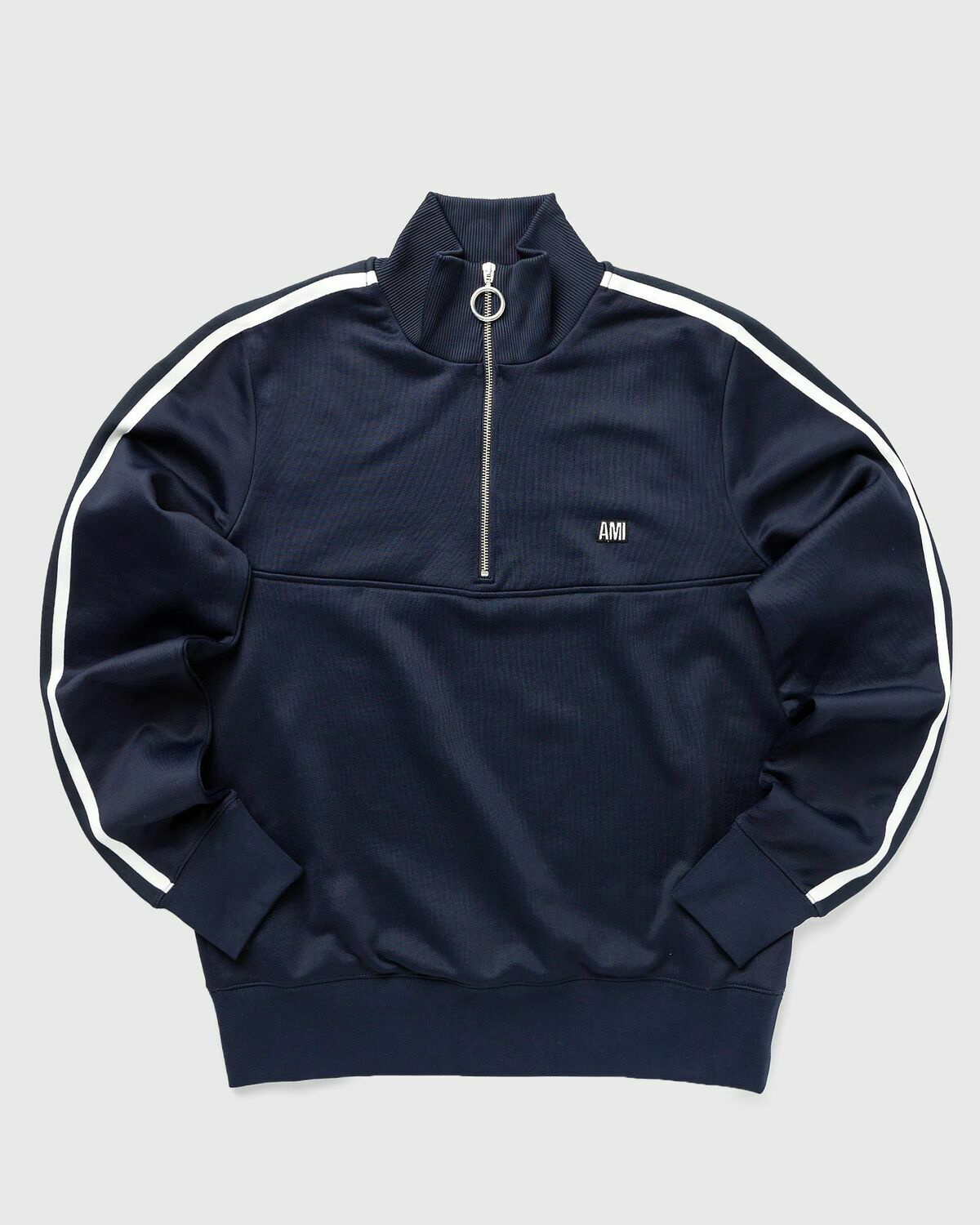 AMI ネイビー ジッパー付きハイネックジャージ アミ サイズS Ami Paris Fly Sweatshirt Blue Half Zips AMI
