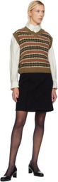 Weekend Max Mara Brown Fleres Jacquard Vest