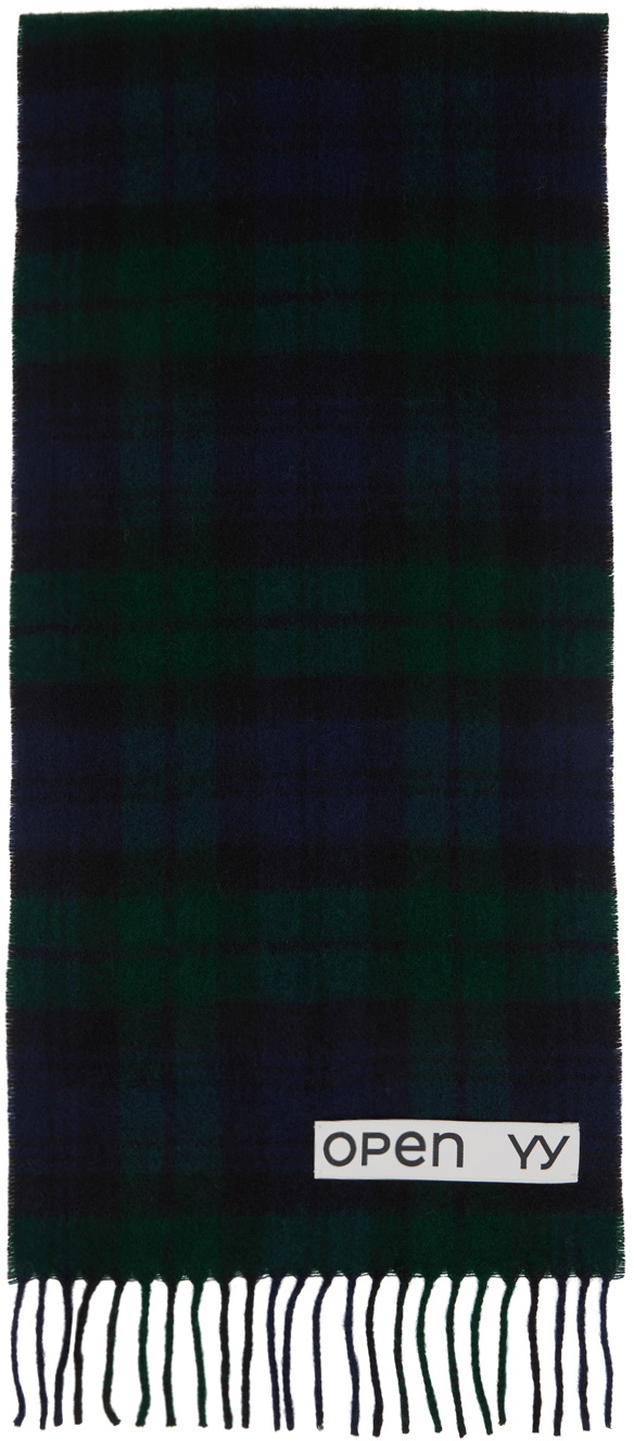 マフラー・ストール [OPEN YY] [OPEN YY]TARTAN WOOL SCARF - BLACK OPEN YY_TheOpen Product(オープンワイワイ_ザオープン