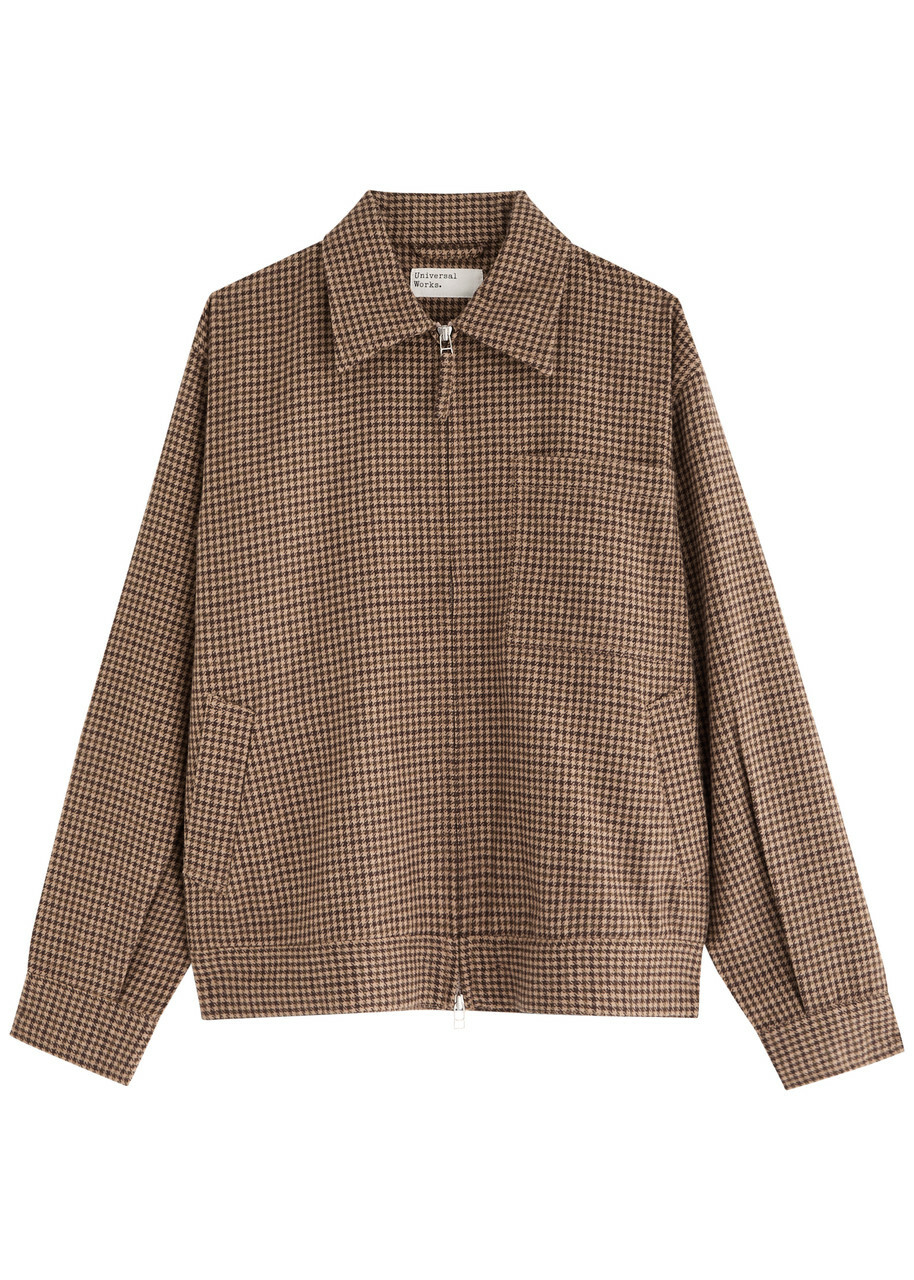 Universal Works Rose Bowl Checked Wool-blend Jacket Brown