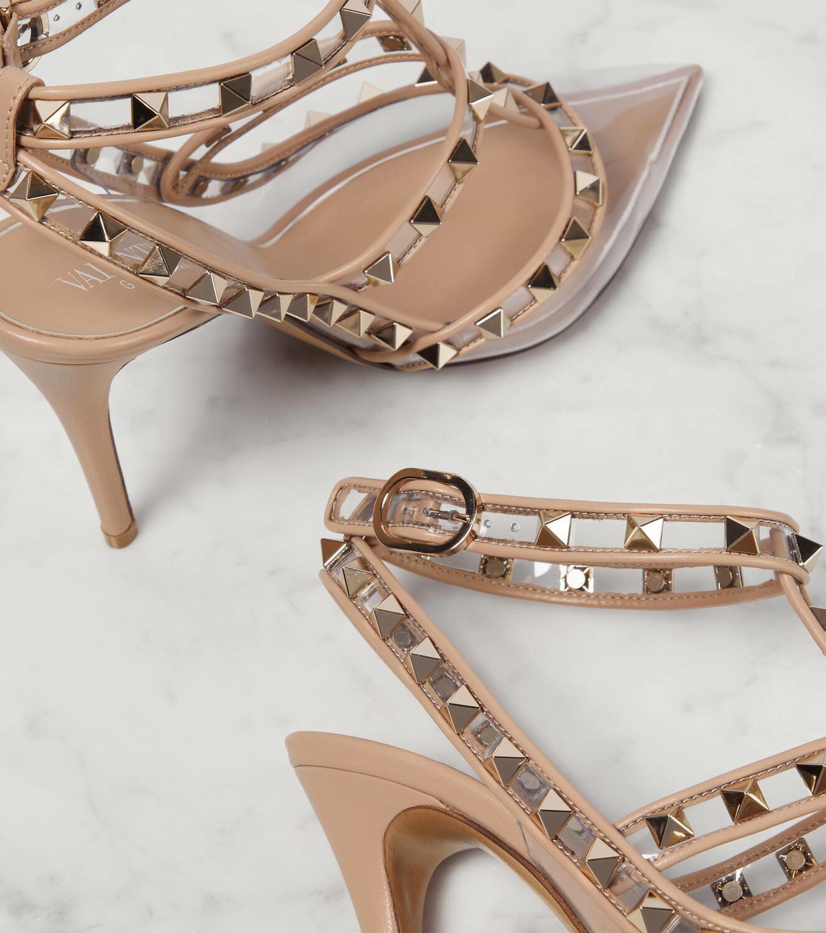 Valentino Garavani Rockstud leather and PVC pumps Valentino