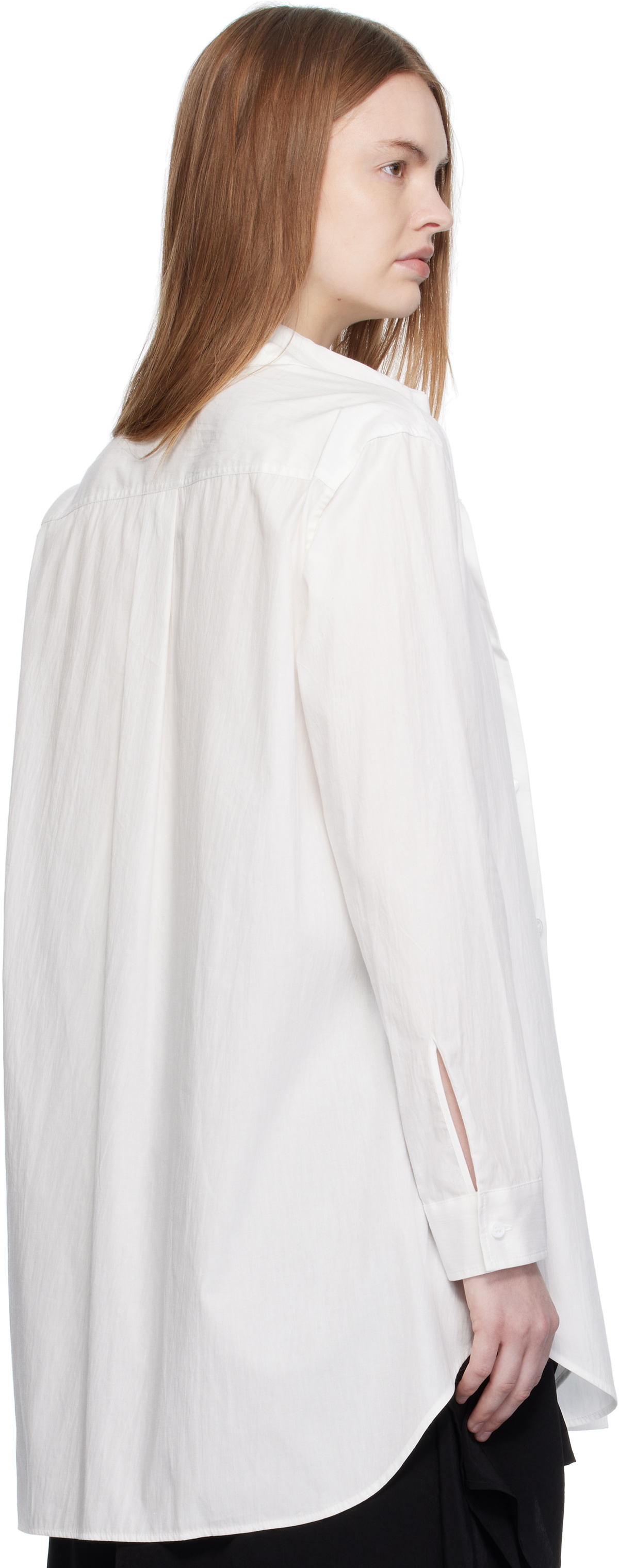 YOHJI YAMAMOTO White Cotton Broad F Double Layered Shirt