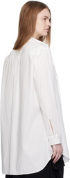 YOHJI YAMAMOTO White Cotton Broad F Double Layered Shirt
