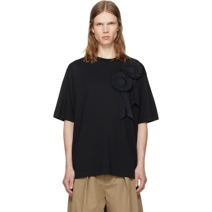 Photo: Simone Rocha Black Ruffle Rosette Boxy T-shirt
