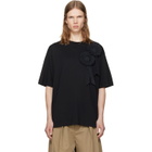 Simone Rocha Black Ruffle Rosette Boxy T-shirt