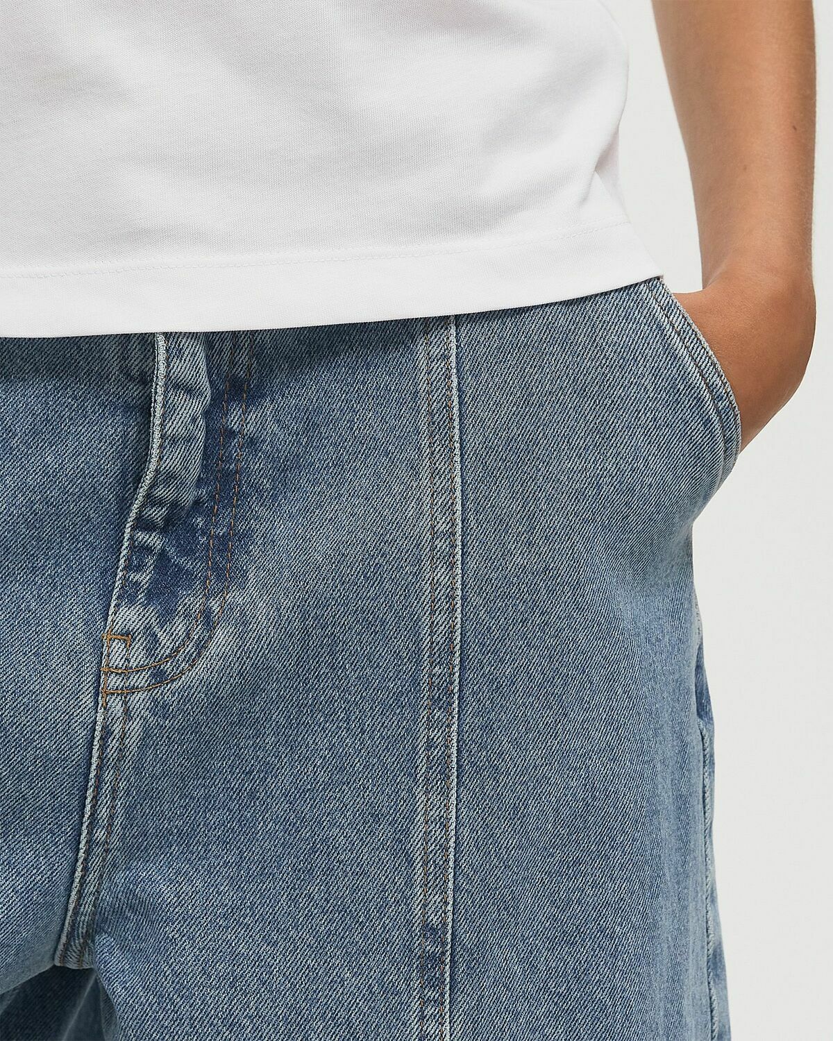 ROTATE Birger Christensen CARGO DENIM PANTS Blue Womens Jeans