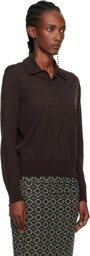 Dries Van Noten Brown Wool Polo