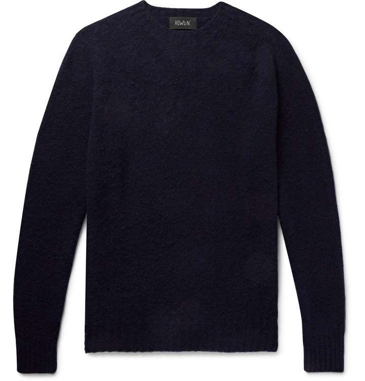 Photo: Howlin' - Birth Of The Cool Brushed Virgin Wool Sweater - Blue