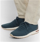 Loro Piana - 360 Flexy Walk Leather-Trimmed Knitted Wool Sneakers - Light blue