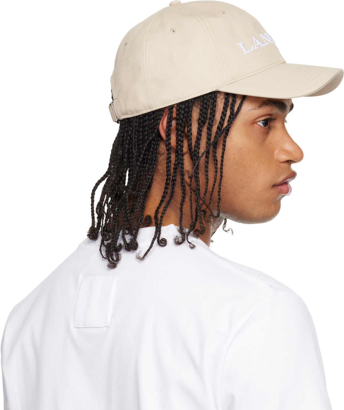 Lanvin Beige 'LANVIN' Cotton Cap