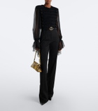 Balmain 64-83 Small snake-effect leather shoulder bag