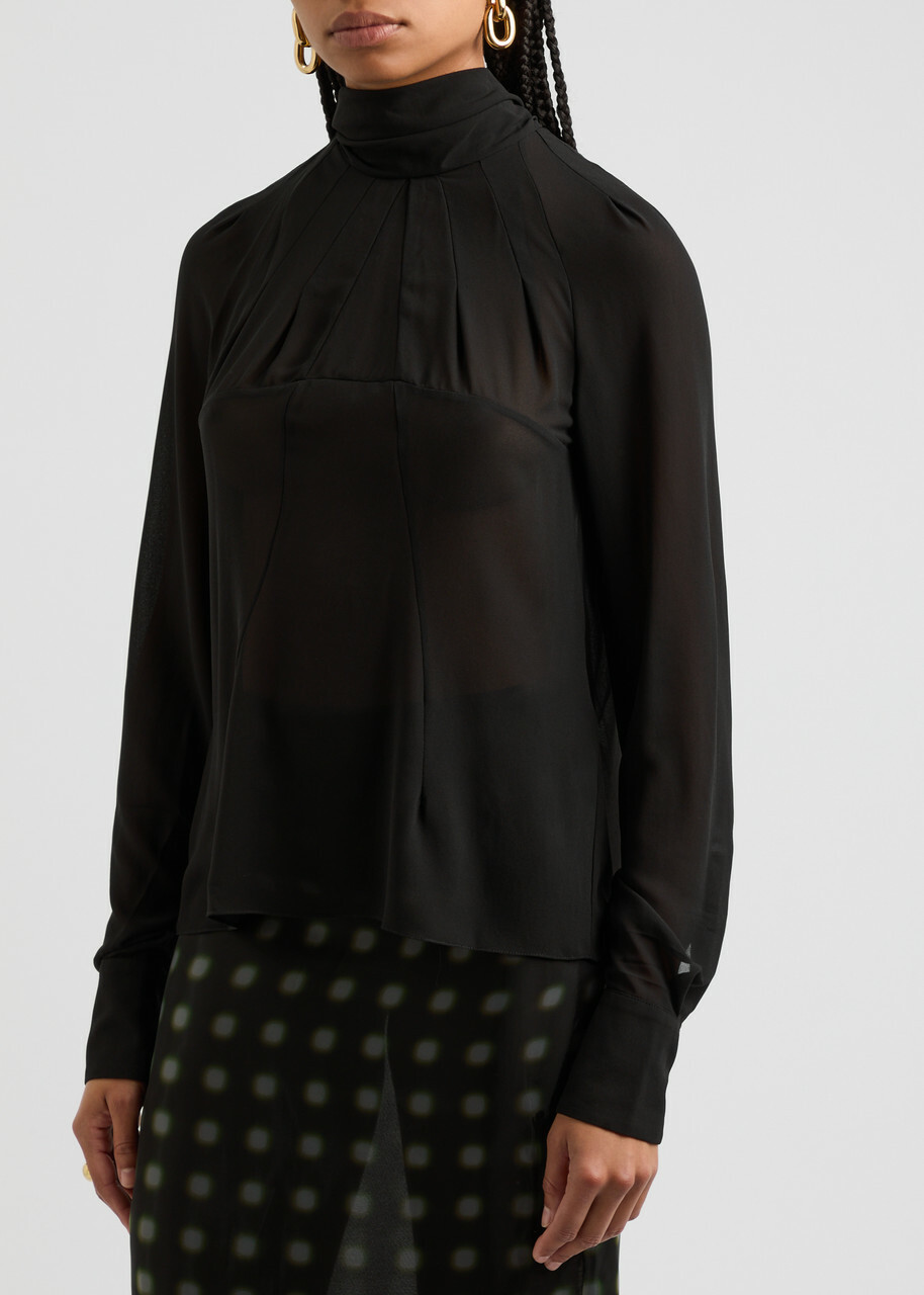 16 Arlington Lyca Georgette Blouse Black
