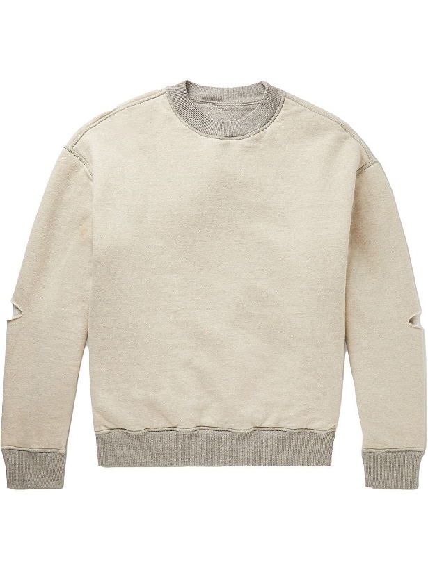 Photo: KAPITAL - Reversible Logo-Appliquéd Two-Tone Cotton-Jersey Sweatshirt - Neutrals