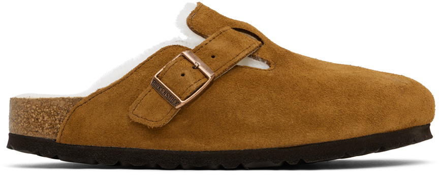 Birkenstock Tan Loafers & Slip-Ons Birkenstock Brown Regular Boston Soft Footbed Slip-on  main image 4