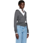 Thom Browne Gray Classic Loopback 4-Bar Zip Hoodie