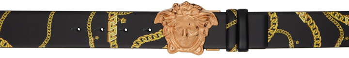 Photo: Versace Black Chain Print Medusa Belt