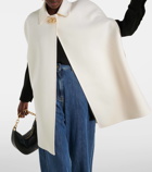 Valentino Compact Drap VLogo wool and cashmere cape